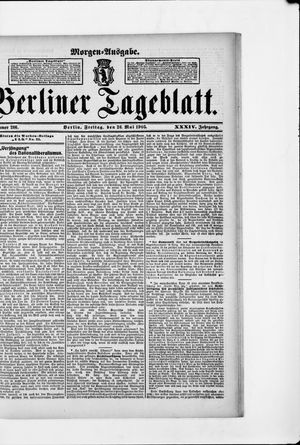 Berliner Tageblatt und Handels-Zeitung vom 26.05.1905