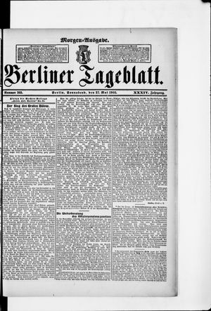 Berliner Tageblatt und Handels-Zeitung vom 27.05.1905