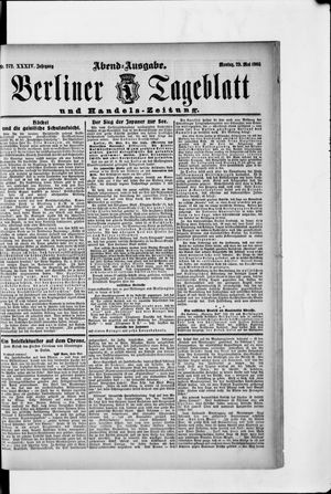 Berliner Tageblatt und Handels-Zeitung vom 29.05.1905