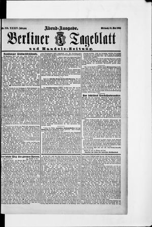 Berliner Tageblatt und Handels-Zeitung vom 31.05.1905
