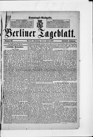 Berliner Tageblatt und Handels-Zeitung vom 04.06.1905