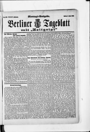 Berliner Tageblatt und Handels-Zeitung vom 05.06.1905