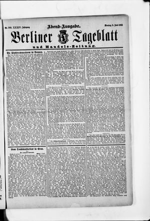 Berliner Tageblatt und Handels-Zeitung vom 05.06.1905