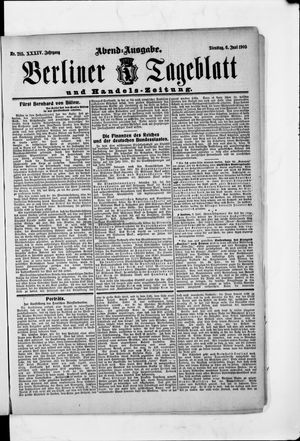 Berliner Tageblatt und Handels-Zeitung vom 06.06.1905