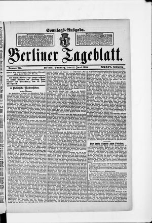 Berliner Tageblatt und Handels-Zeitung vom 11.06.1905