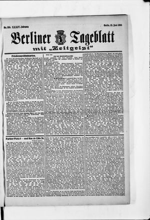 Berliner Tageblatt und Handels-Zeitung vom 13.06.1905