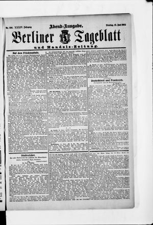 Berliner Tageblatt und Handels-Zeitung vom 13.06.1905