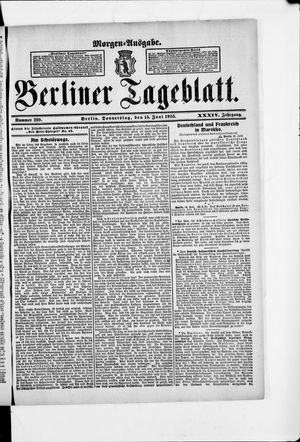 Berliner Tageblatt und Handels-Zeitung vom 15.06.1905