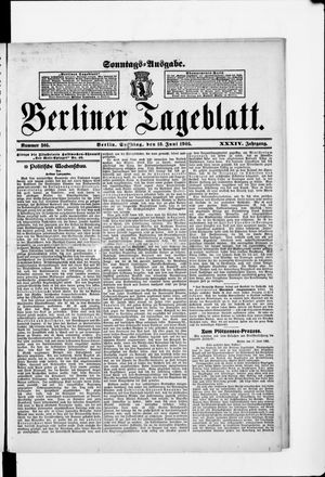 Berliner Tageblatt und Handels-Zeitung on Jun 18, 1905