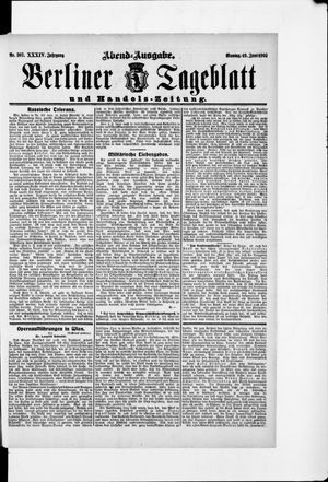 Berliner Tageblatt und Handels-Zeitung vom 19.06.1905
