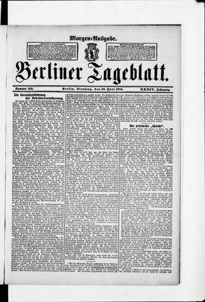 Berliner Tageblatt und Handels-Zeitung vom 20.06.1905