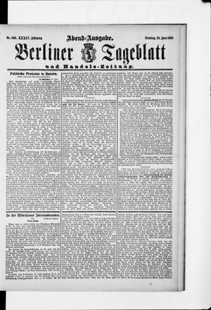 Berliner Tageblatt und Handels-Zeitung vom 20.06.1905