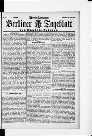 Berliner Tageblatt und Handels-Zeitung vom 22.06.1905