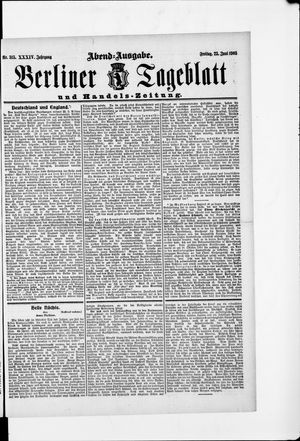 Berliner Tageblatt und Handels-Zeitung vom 23.06.1905
