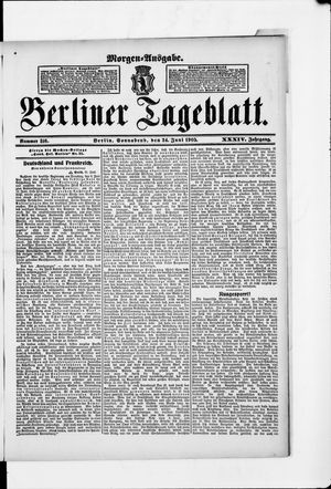 Berliner Tageblatt und Handels-Zeitung on Jun 24, 1905