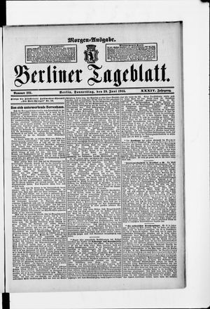 Berliner Tageblatt und Handels-Zeitung vom 29.06.1905