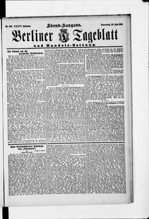 Berliner Tageblatt und Handels-Zeitung vom 29.06.1905