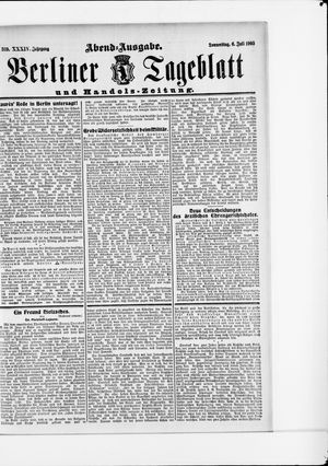 Berliner Tageblatt und Handels-Zeitung on Jul 6, 1905