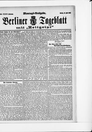Berliner Tageblatt und Handels-Zeitung vom 10.07.1905