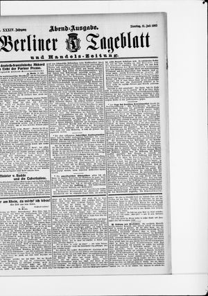 Berliner Tageblatt und Handels-Zeitung on Jul 11, 1905