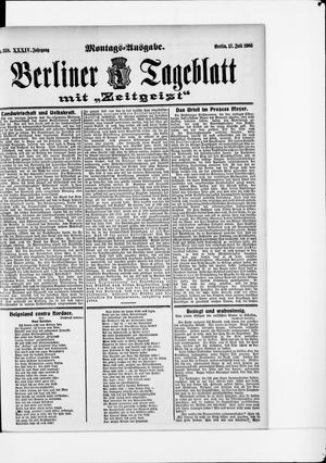 Berliner Tageblatt und Handels-Zeitung vom 17.07.1905