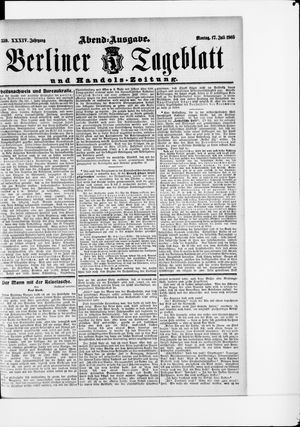 Berliner Tageblatt und Handels-Zeitung on Jul 17, 1905