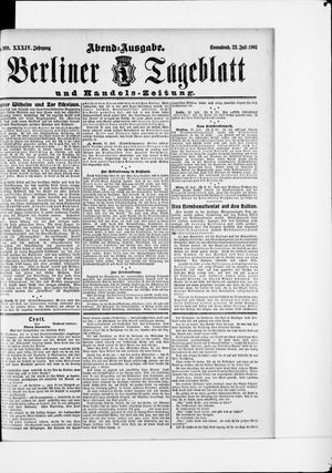 Berliner Tageblatt und Handels-Zeitung vom 22.07.1905