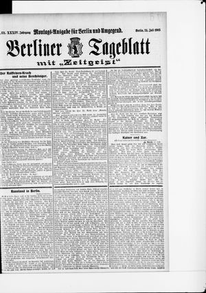 Berliner Tageblatt und Handels-Zeitung vom 24.07.1905
