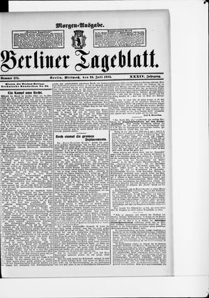 Berliner Tageblatt und Handels-Zeitung vom 26.07.1905