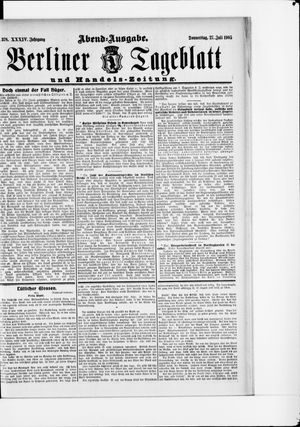 Berliner Tageblatt und Handels-Zeitung on Jul 27, 1905