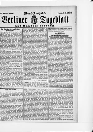 Berliner Tageblatt und Handels-Zeitung vom 29.07.1905