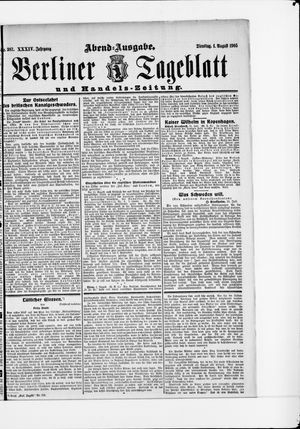 Berliner Tageblatt und Handels-Zeitung vom 01.08.1905
