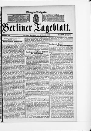 Berliner Tageblatt und Handels-Zeitung vom 04.08.1905