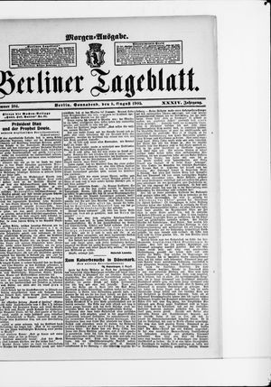 Berliner Tageblatt und Handels-Zeitung on Aug 5, 1905