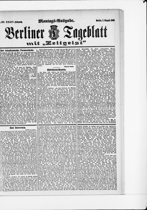 Berliner Tageblatt und Handels-Zeitung on Aug 7, 1905