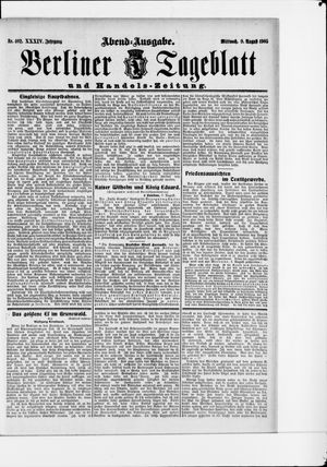 Berliner Tageblatt und Handels-Zeitung on Aug 9, 1905