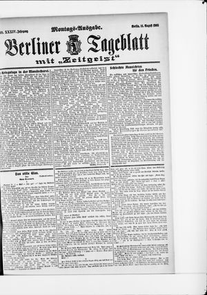 Berliner Tageblatt und Handels-Zeitung vom 14.08.1905