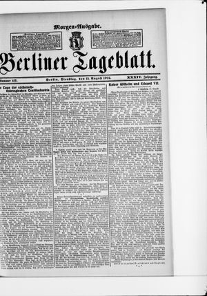 Berliner Tageblatt und Handels-Zeitung on Aug 15, 1905