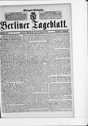 Berliner Tageblatt und Handels-Zeitung vom 16.08.1905