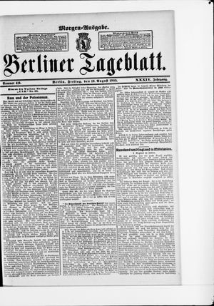 Berliner Tageblatt und Handels-Zeitung vom 18.08.1905