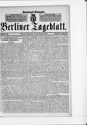Berliner Tageblatt und Handels-Zeitung vom 20.08.1905