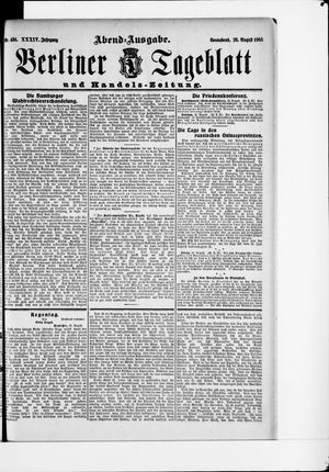 Berliner Tageblatt und Handels-Zeitung on Aug 26, 1905