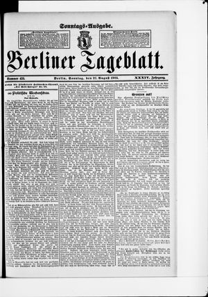 Berliner Tageblatt und Handels-Zeitung vom 27.08.1905