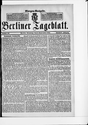 Berliner Tageblatt und Handels-Zeitung vom 05.09.1905