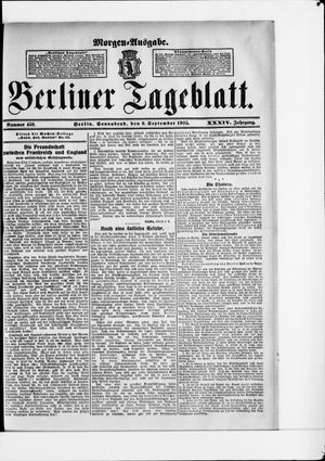 Berliner Tageblatt und Handels-Zeitung vom 09.09.1905