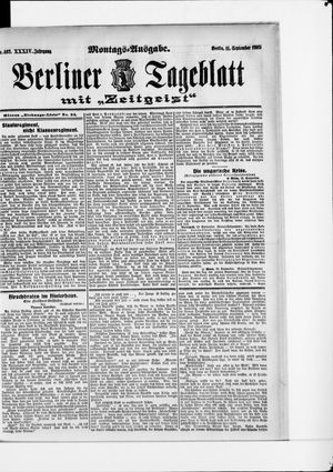 Berliner Tageblatt und Handels-Zeitung vom 11.09.1905