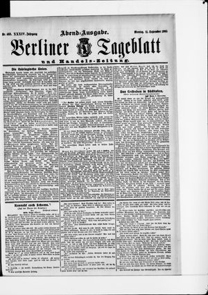 Berliner Tageblatt und Handels-Zeitung on Sep 11, 1905
