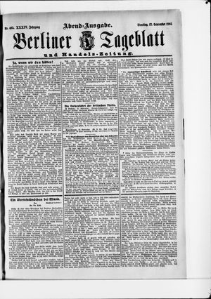 Berliner Tageblatt und Handels-Zeitung vom 12.09.1905