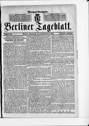 Berliner Tageblatt und Handels-Zeitung vom 13.09.1905