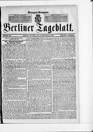Berliner Tageblatt und Handels-Zeitung vom 15.09.1905